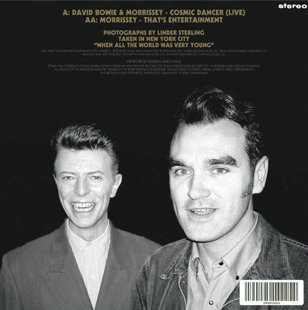 David Bowie & Morrissey : Cosmic Dancer (Live) / That's Entertainment (7", Single)