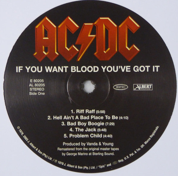 AC/DC : If You Want Blood You've Got It (LP, Album, RE, RM, 180)